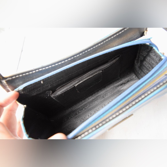 VINTAGE Kate Spade New York Multicolour Striped Handbag Y2K Retro Purse Designer - Picture 10 of 16